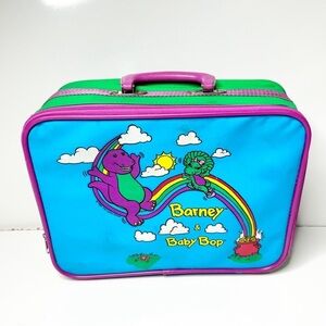 Vintage 1993 Barney & Baby Bop Childs suitcase‎ Lyons Group